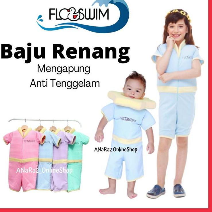 Baju Renang Anak Mengapung Anti Tenggelam Estimasi Usia 1-9 Tahun FLOSWIM Size S M L XL Baju Pelampu