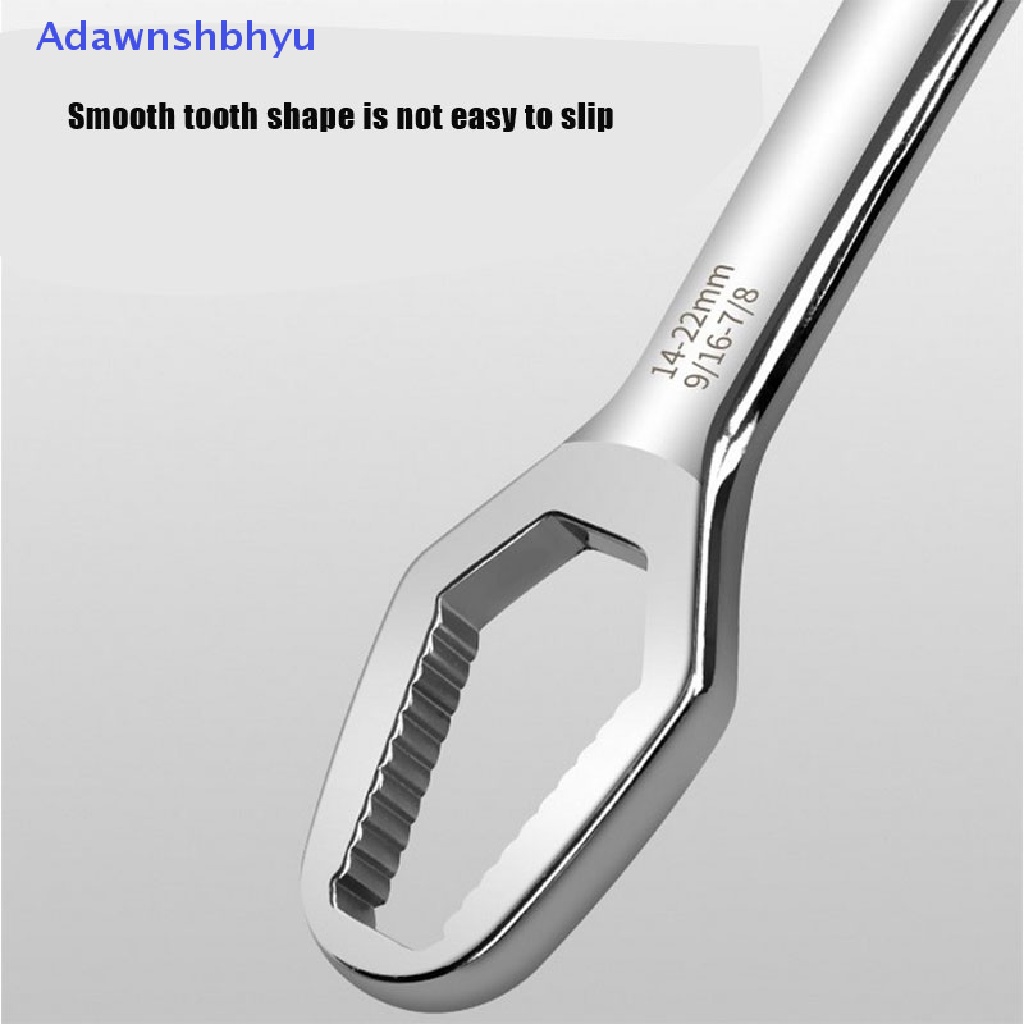 Adhyu 8mm-22mm Self-Tening Double End Multi Fungsional Universal Cr Vandium Wrench ID