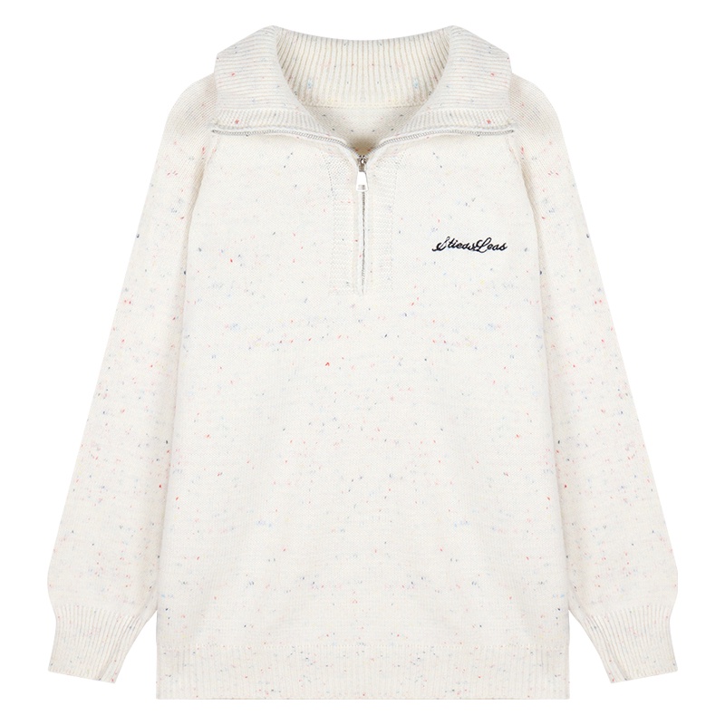 ♂❉⊙Suhao gaya malas sweater putih lengan panjang wanita musim gugur dan musim dingin 2022 baru lembut waxy pullover rasa desain ceruk pakaian rajut untuk pakaian luar