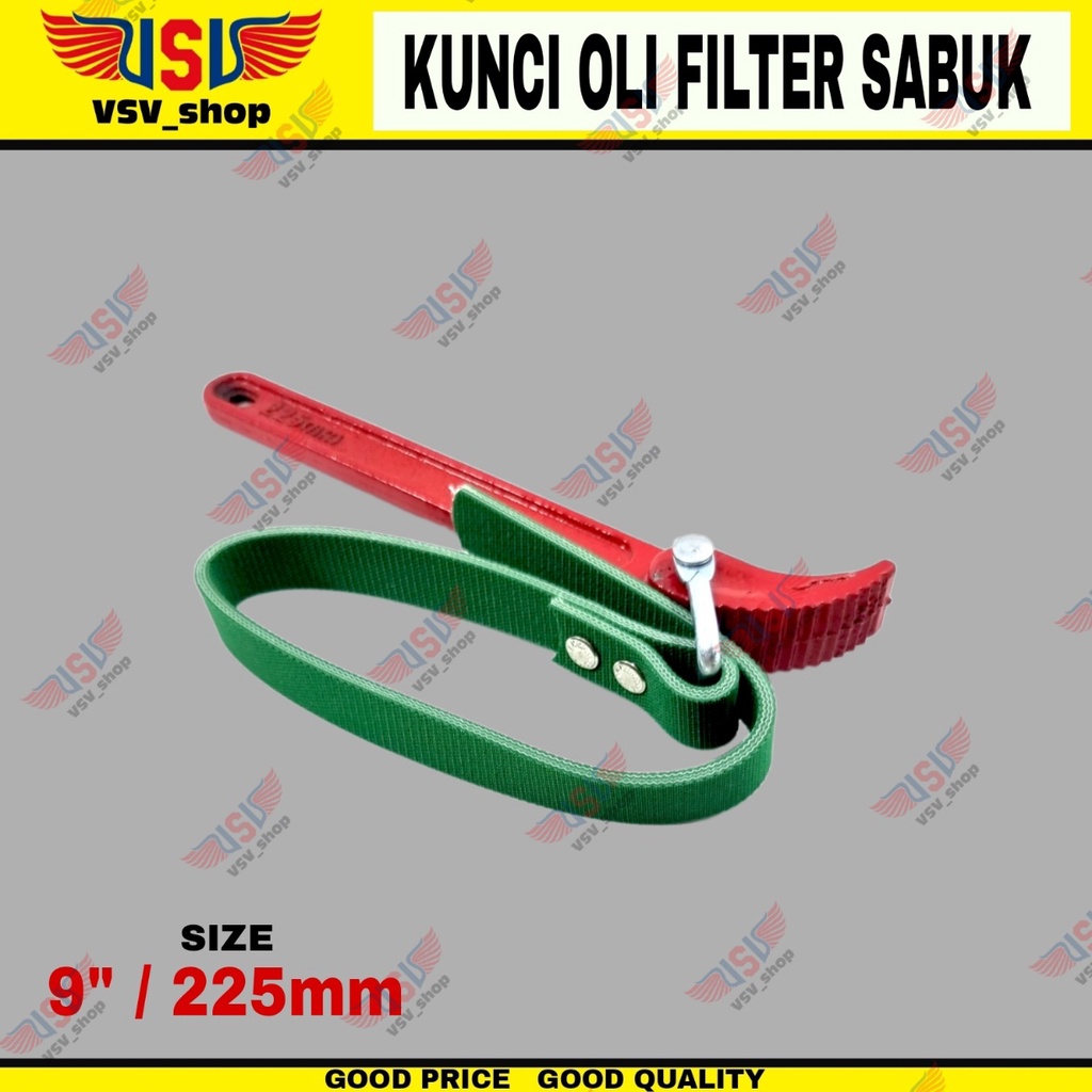 Kunci Oli filter Sabuk 9&quot; (225mm) Pembuka Filter Oli Oil Filter Wrench Belt