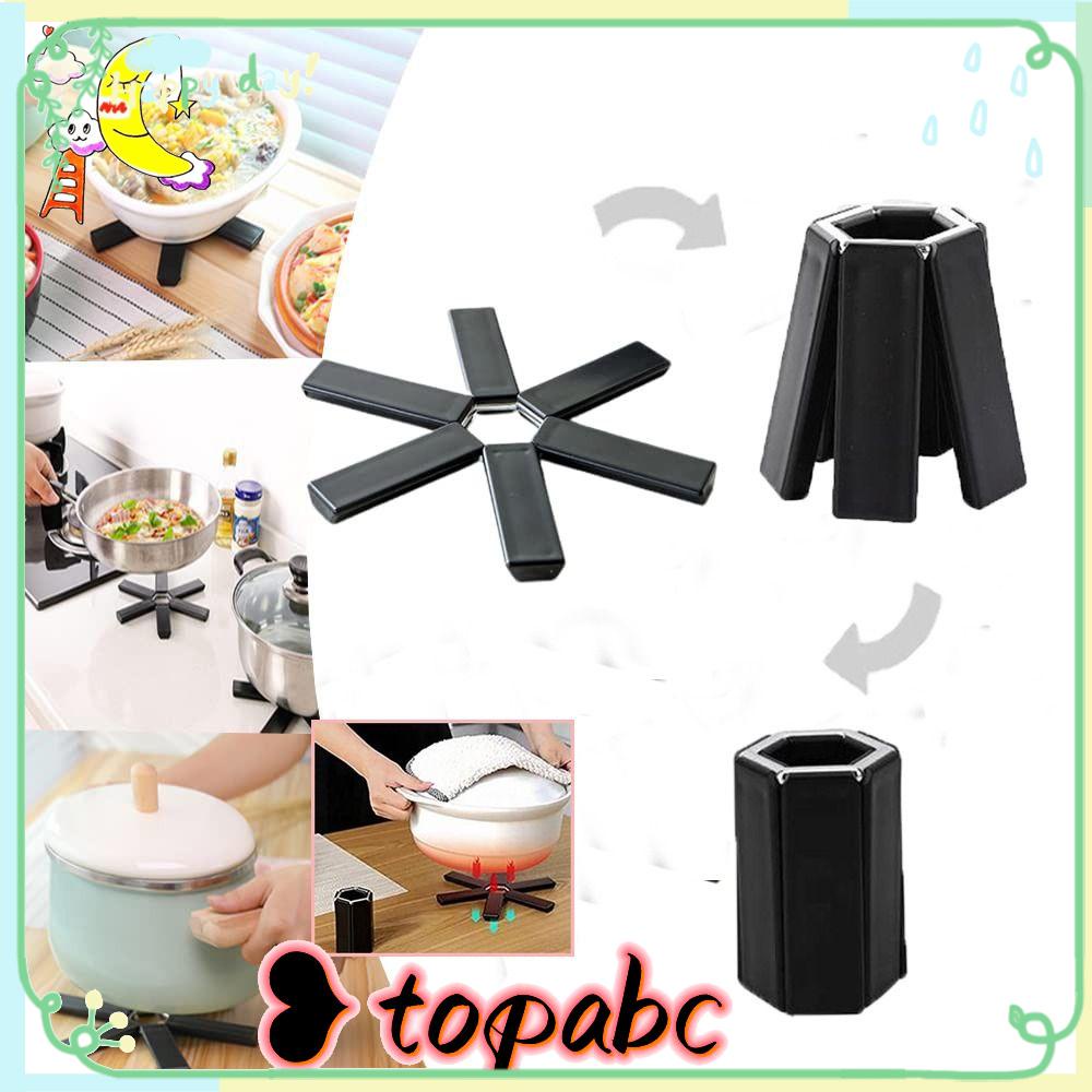 Top Trivets Silikon Lipat Tahan Lama Portable Untuk Dapur Isolasi Mat Foldable Silicone Trivet Mat