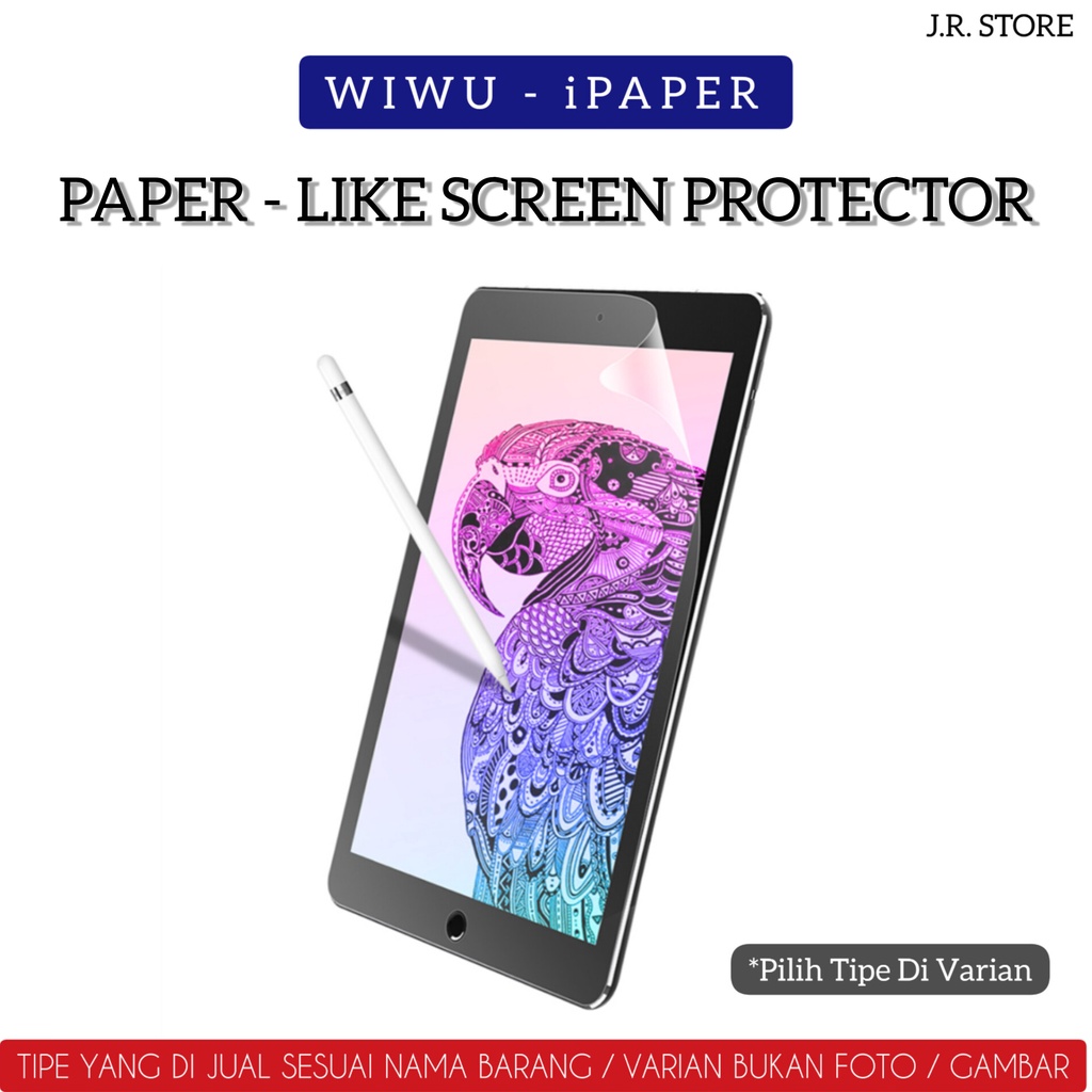WIWU iPAPER PAPERLIKE anti gores IPAD 9 / 8 / 7 / 6 / 5 IPAD AIR 5 / 4 / 3 / 2 / 1 IPAD MINI 6 / 5 / 4 IPAD PRO 12.9 / 11 / 10.5 / 9.7 / IPAD PRO M1 / PRO M2