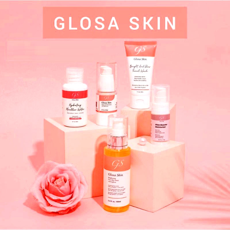 Glosa Skin Saffron Face Mist Toner Facial Wash Micellar Water Night Cream BB Glow Tint Glosaskin Ser