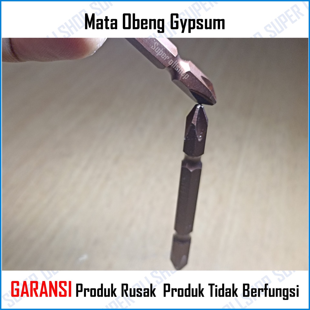 Mata Obeng Gipsum 6.5 CM Bolak Balik 65MM PH2 Mata Obeng Coklat 6.5 CM Screw Driver 2WAY Drywall Gypsum