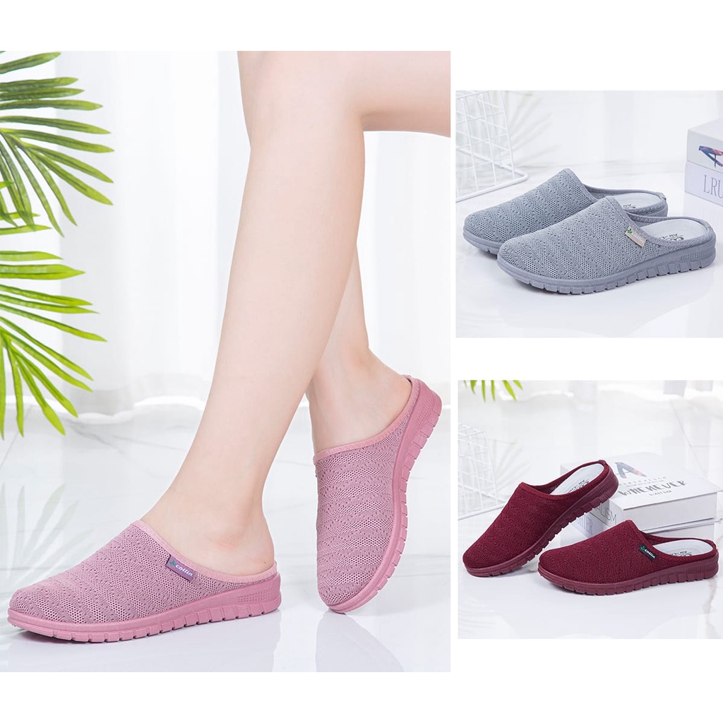 Sepatu Sandal Bustong Wanita Merk Col Original Import Rajut Gaya Korea TX61-W