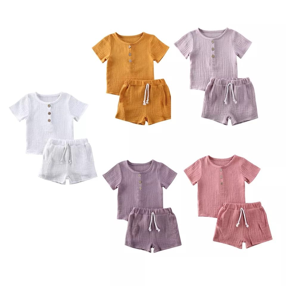 BEFAST - ZSO SETELAN ANAK MIRA / SET ANAK EATON UNISEX / Oneset Polos Anak / Oneset Anak-Anak Terbaru / Pakaian Santai Casual Anak / Set Atasan Kaos Lengan Pendek+Celana Pendek