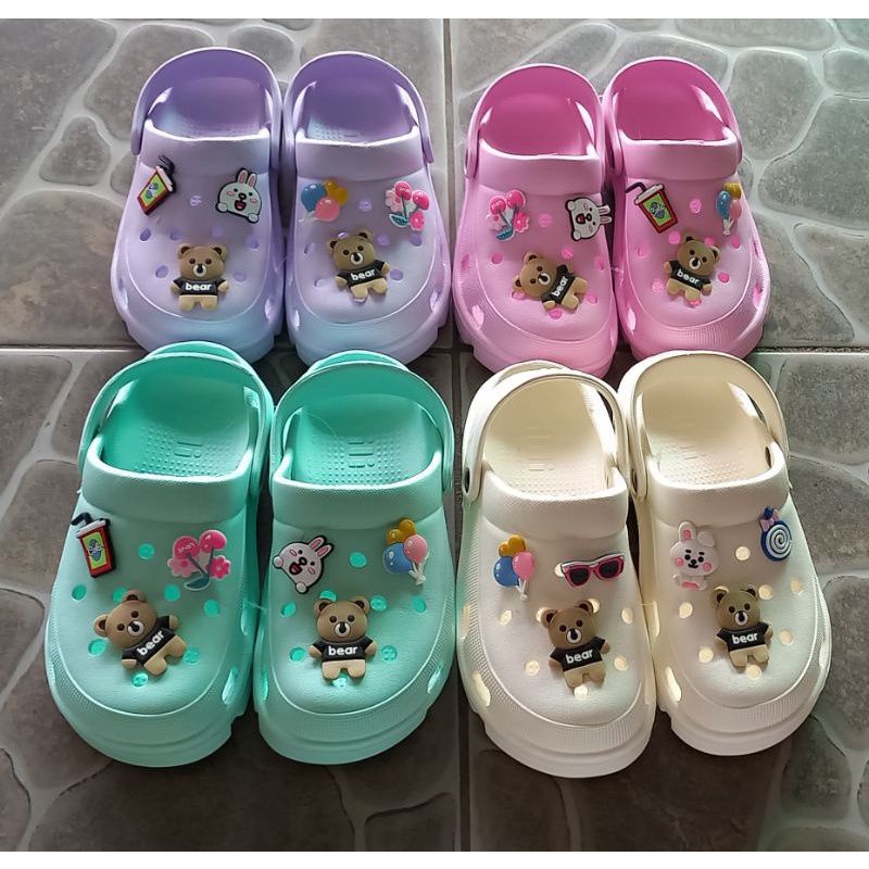 Sandal Baim Fuji Anak Perempuan Sandal Karet Anak Cewek Terbaru Sendal Crocs Kekinian Viral