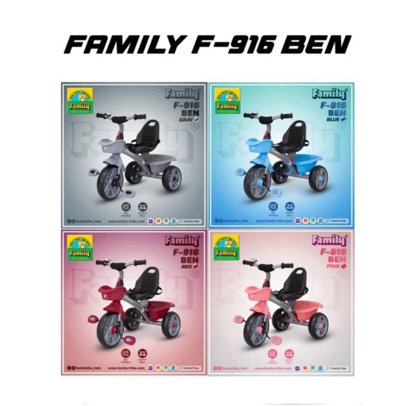 Sepeda R3 Roda 3 Stroller Anak Family Premium BEN F-916 F 916