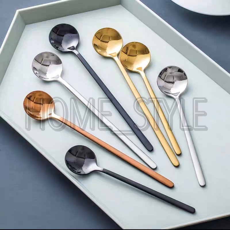 SENDOK TEH SENDOK KOPI GAGANG PANJANG SUS 304 STAINLESS STEEL FOOD GRADE / COFFEE SPOON PREMIUM QUALITY JRW0110