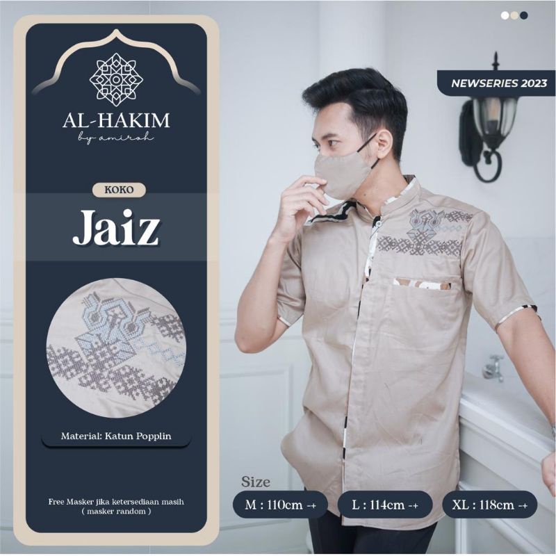KOKO JAIZ ORI AL HAKIM BY AMIROH | Baju Koko Lengan Pendek