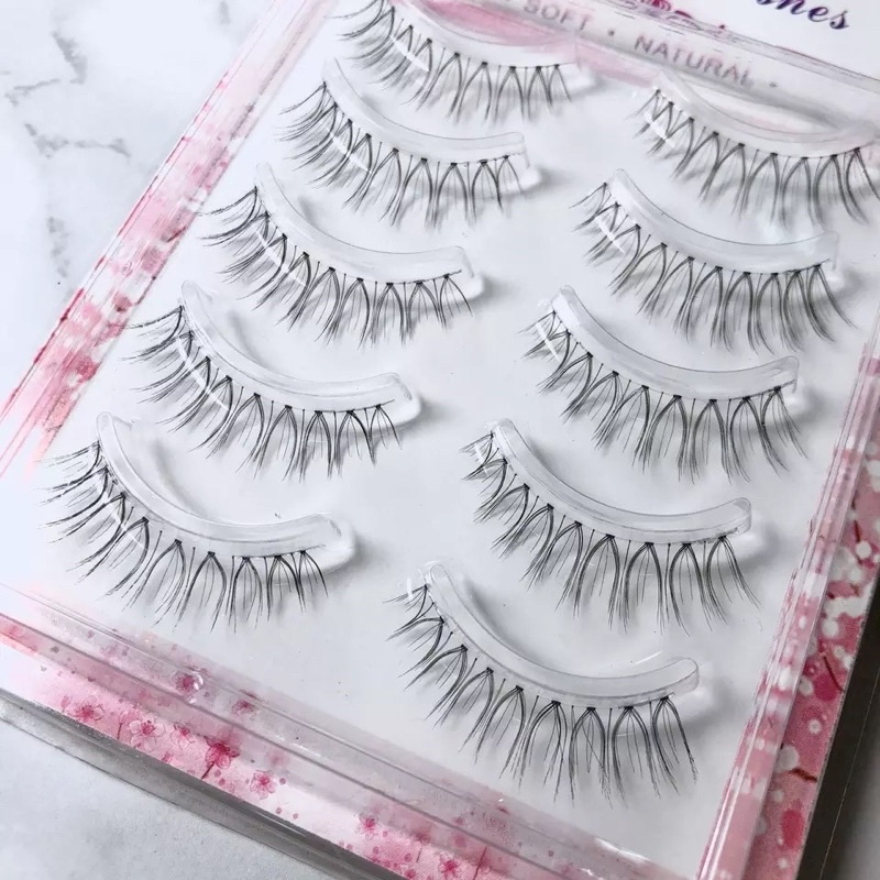 F177 - Air False Eyelashes Comic Eye Japanese Fake Eye Lashes Extension Clear Band Natural Nude Makeup Little Devil