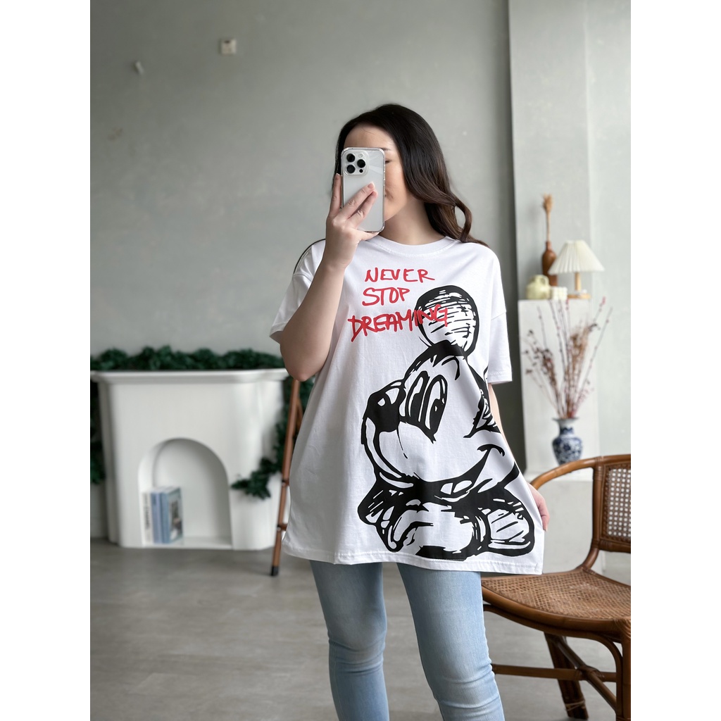 Kaos Wanita Jumbo LD 120 XXXL Bahan Cotton Motif Terbaru