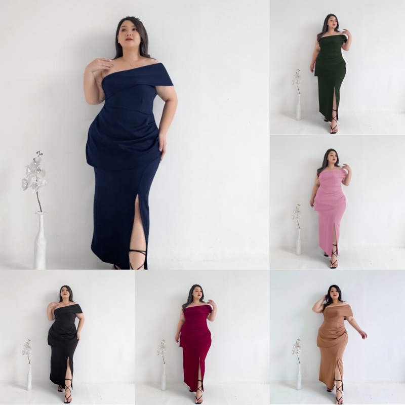 MELODY Dress Bigsize Scuba Premium | Dress Jumbo Wanita