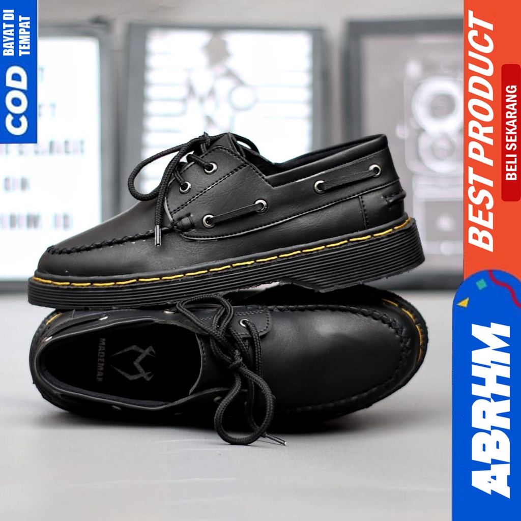 Sepatu Formal Kerja Pantofel Pria Docmart Low Boots Hitam Abrhm RIBERY SLOP