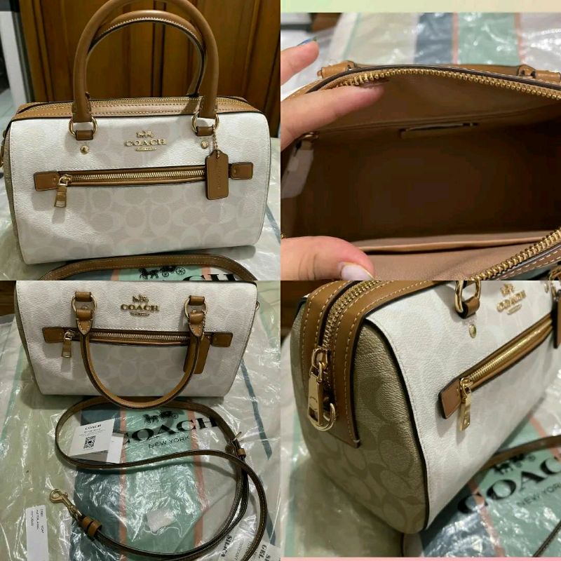 PL Coach Signature Rowan Satchel Chalk Glacier White Multi