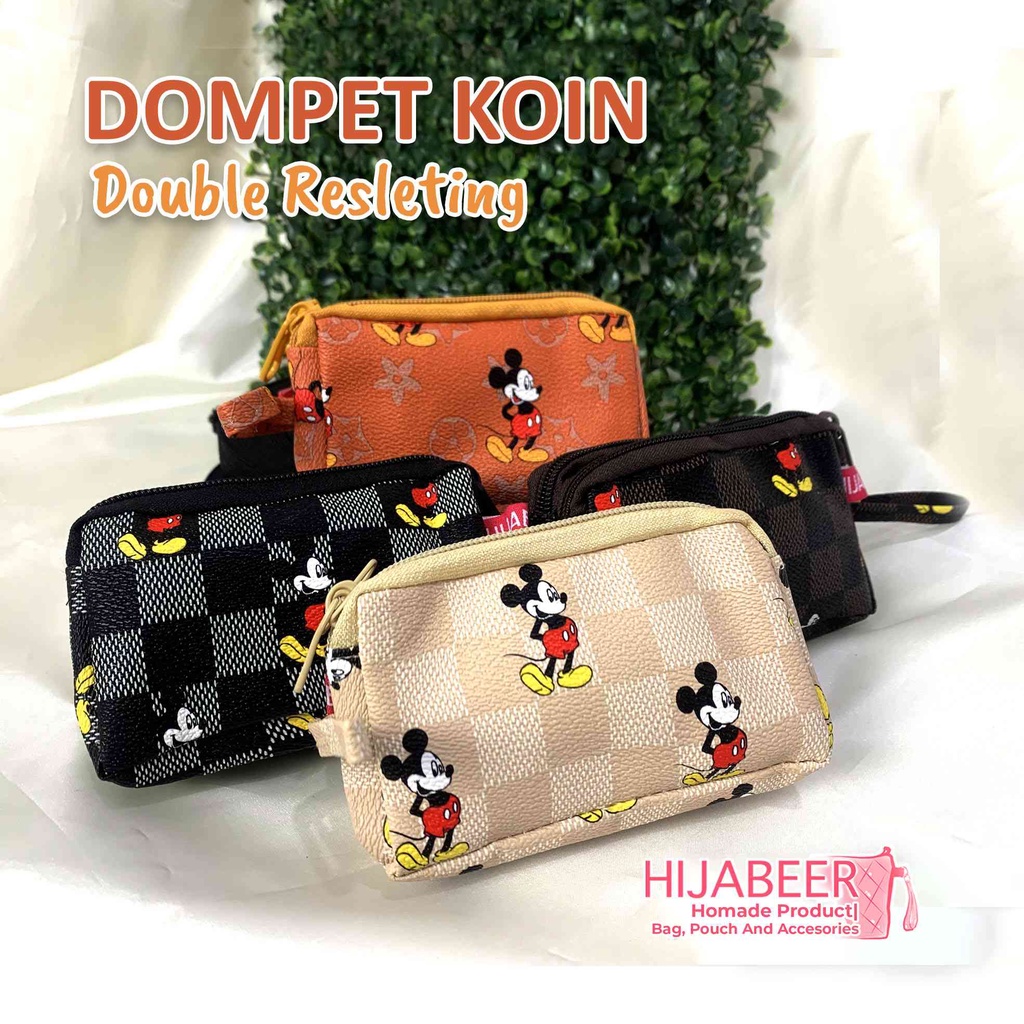 Dompet Koin Double Resleting Motif Mickey - Dompet Wanita Homemade