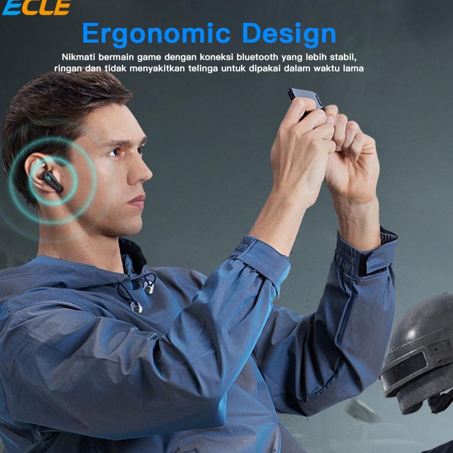 Baru Terkini (NEW) ECLE X-15 Gaming TWS Earphone Bluetooth Headphone E-Sport Hifi Stereo Low Latency LED Breathing Light