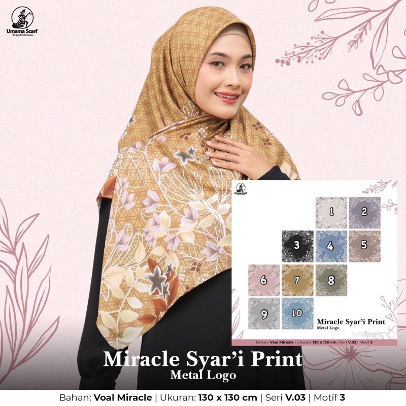 [PART 1] HIJAB SEGIEMPAT VOAL MIRACLE SYARI MOTIF LC