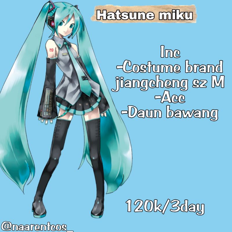 hatsune miku cosplay (rental)