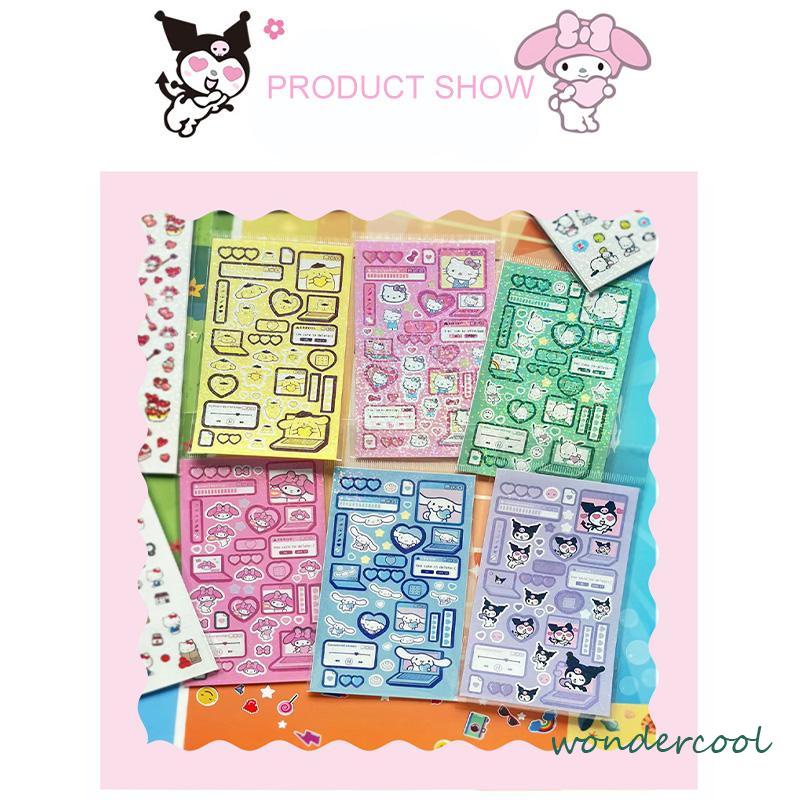 stiker sanrio lucu kuromi steve sparkling cinnamoroll stikers jurnal toploader deco material sticker-Won