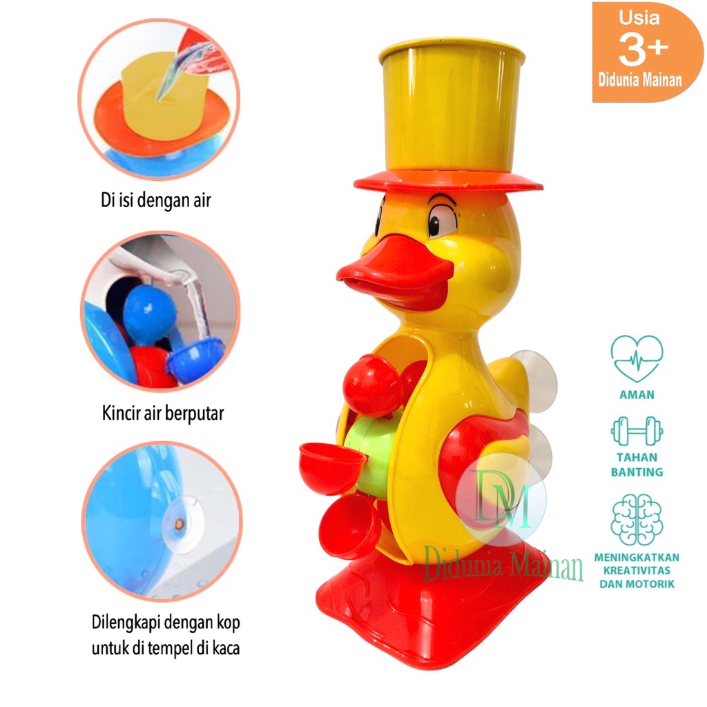 Mainan mandi anak bayi karakter bebek kincir air duck bath toys