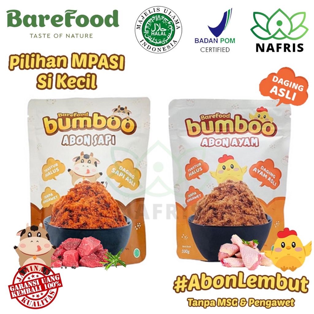 ♥️Nafris♥️BUMBOO Abon Asli - Tekstur Lembut MPASI Si Kecil - Sumber Protein - Tanpa MSG - Tanpa Pengawet