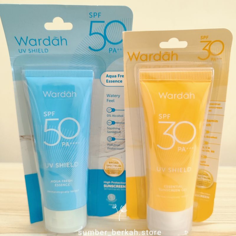 WARDAH Sunscreen UV Protecttion Shiled SPF 50 PA+++ Biru &amp; Gel SPF 30 PA+++Kuning Sunblock Cream Matahari