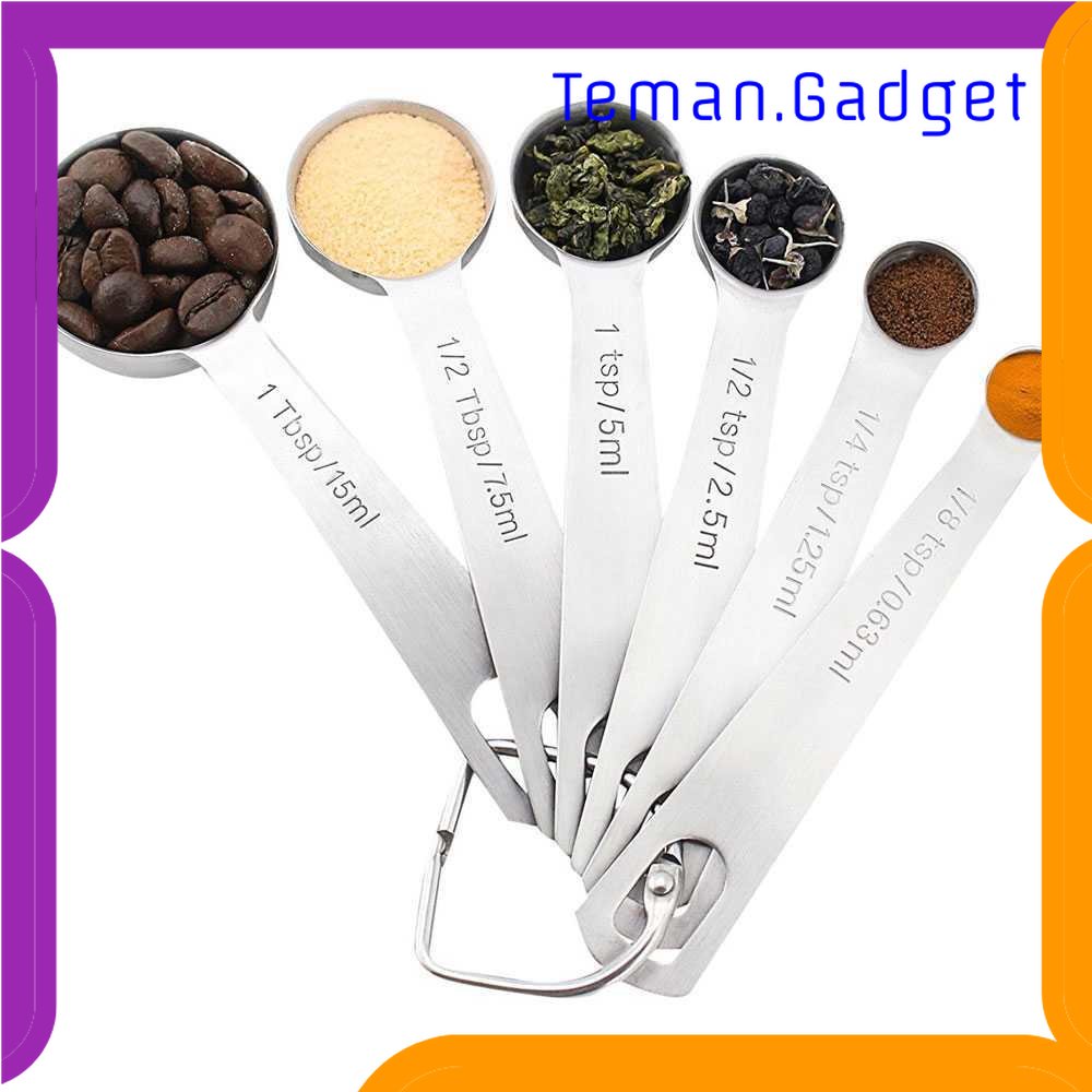 TG - DPR HOOMIN Sendok Takar Ukur Measurement Spoon Stainless Steel 6 PCS - 16752