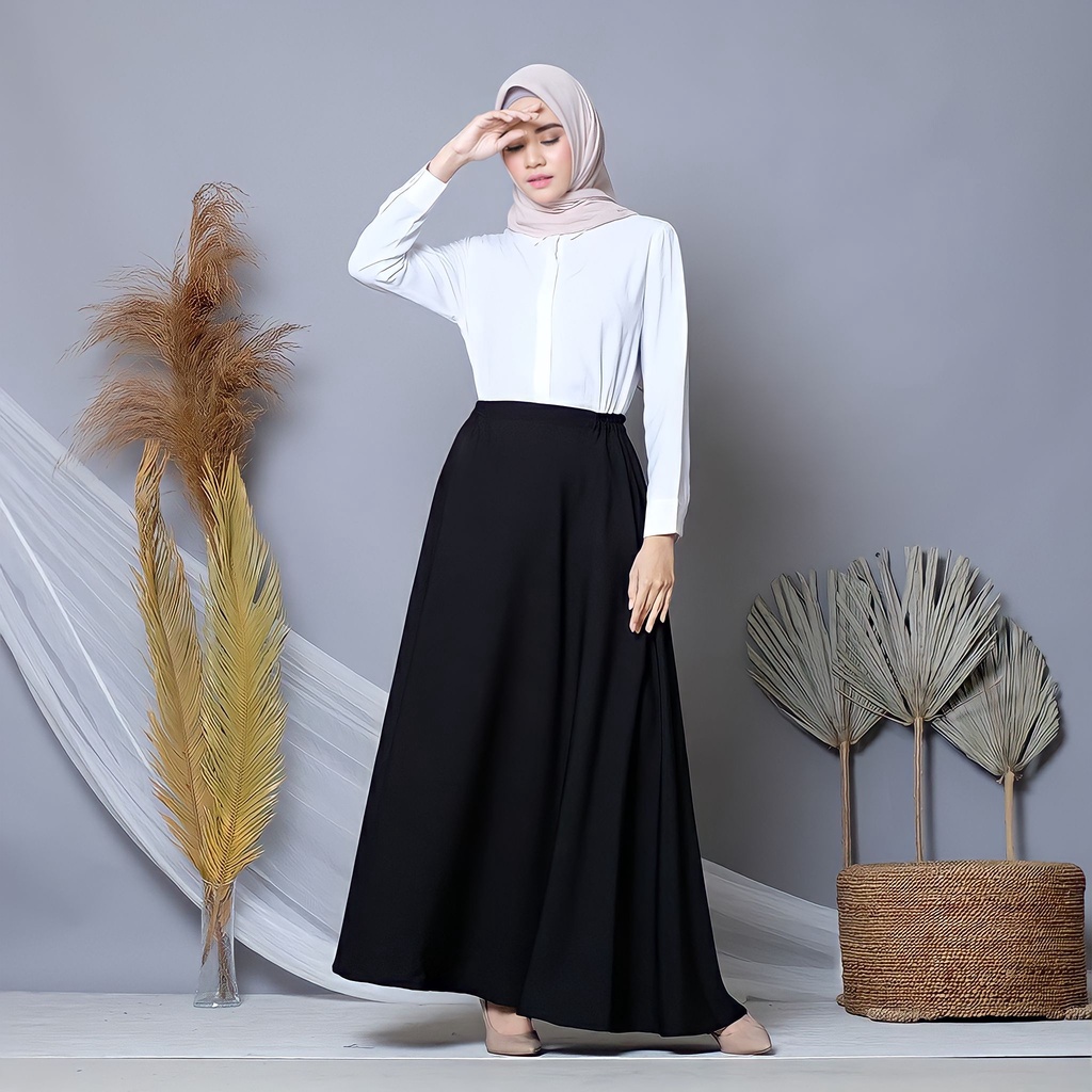 RINIS - Rok Kerja A-Line Maxi Size S - L10 Premium Quality