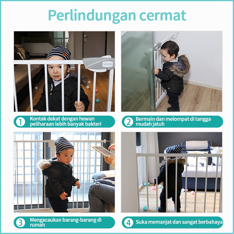 BLUE SKY Baby Safety Gate Pintu Pengaman Bayi Pressure Gate Pagar Pengaman Anak Tangga Pagar