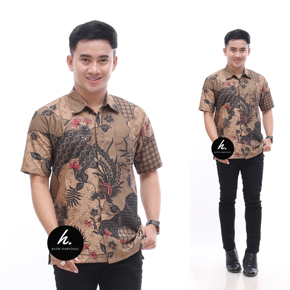 Baju Batik Pria Dewasa Kemeja Lengan Pendek Remaja Modern Seragam Murah Terbaru 2023 Modern