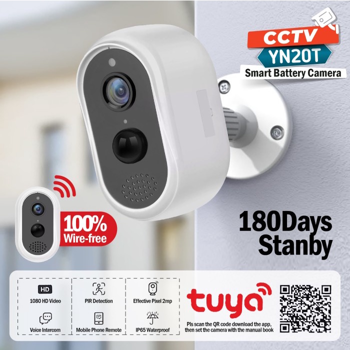 CCTV WiFi IP Camera dengan Batre, bebas kabel YN20T