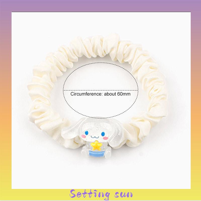 Kartun Cinnamoroll Dog Lipit Cincin Rambut Gadis Manis Lucu Tali Rambut Karet Gelang Karet TN