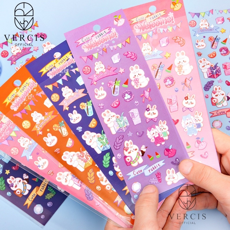 stiker kartun korea stiker anti air sticker cute rabbit stiker motif lucu