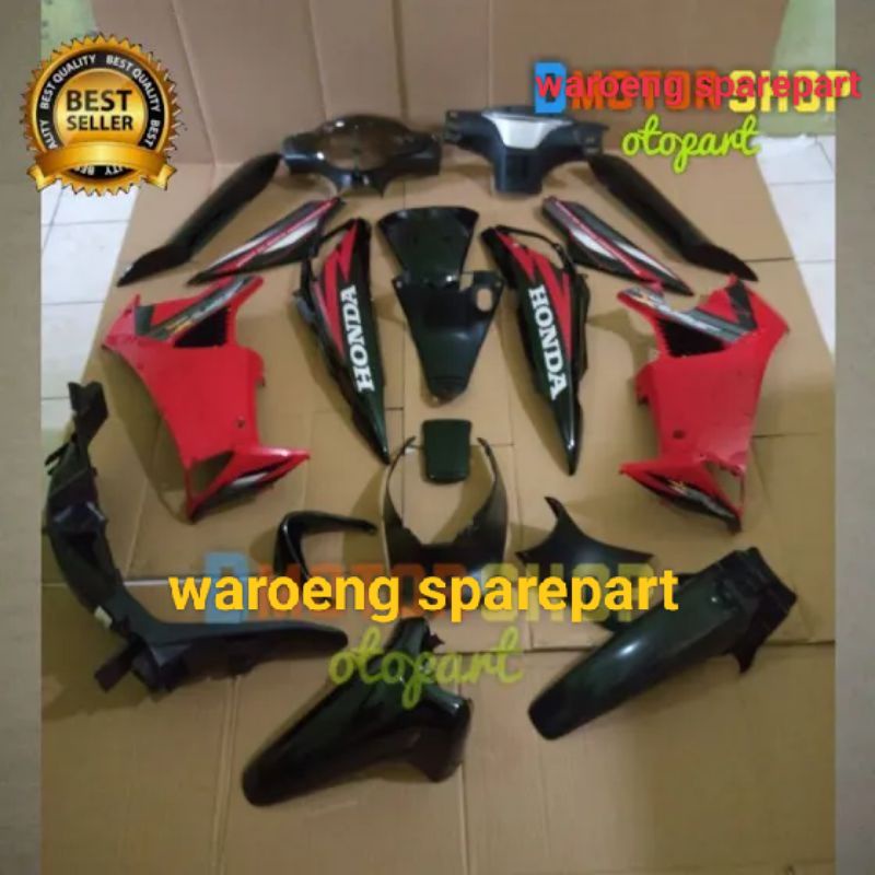 Full body Supra x 125 lama merah hitam merah putih