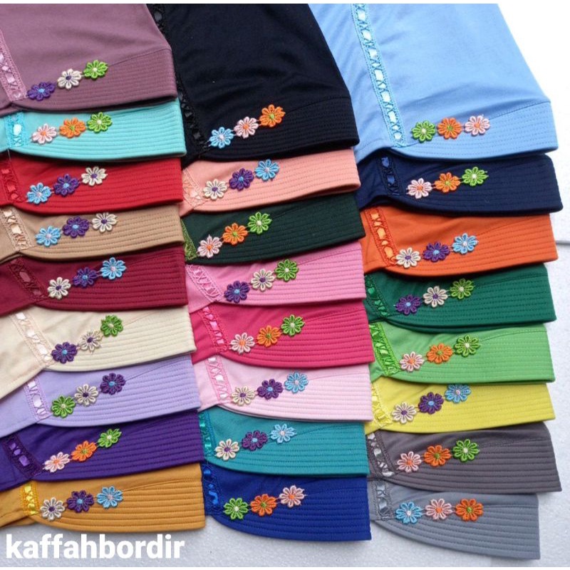 Jilbab Kerudung Anak Motif Bunga Costum Bordir Nama Hijab Instan Anak Tk Sd