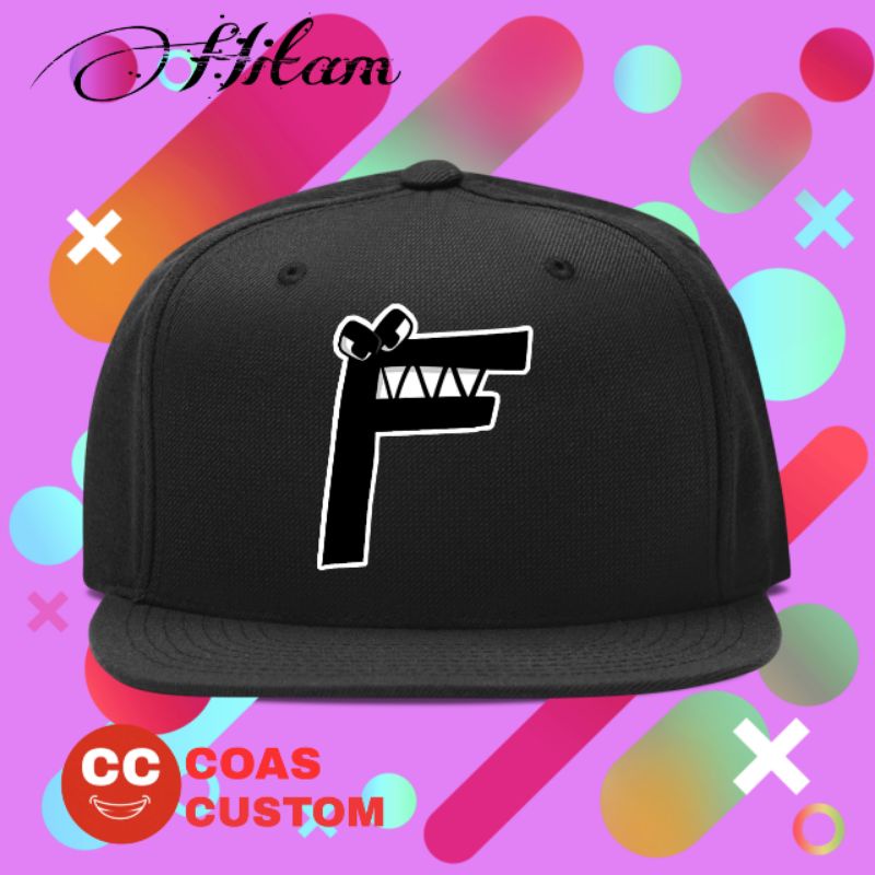 Topi alfabet lore topi snapback anak