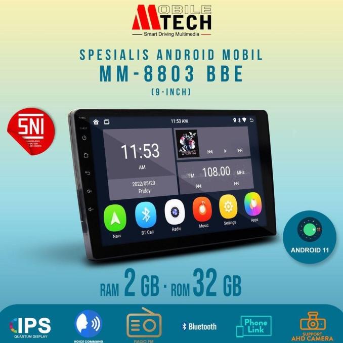 HEAD UNIT ANDROID 9" INCH MTECH 8803 RAM 2/32GB M-TECH 8803 TERBARU