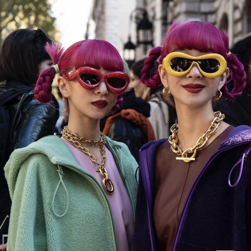 【COD】kacamata matahari satu-potong Kepribadian Eropa dan Amerika kacamata wanita fashion lucu