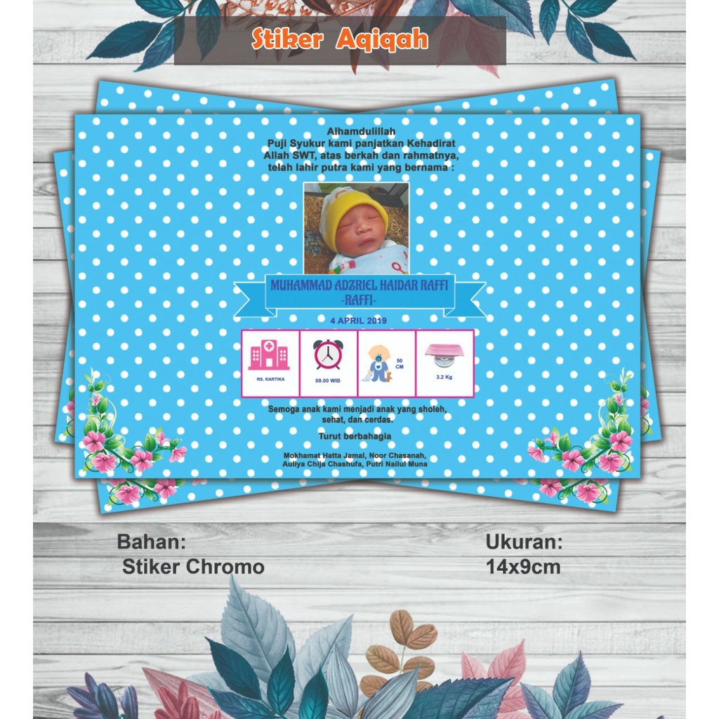 UNDANGAN AQIQOH FREE DESAIN/THANKS CARD