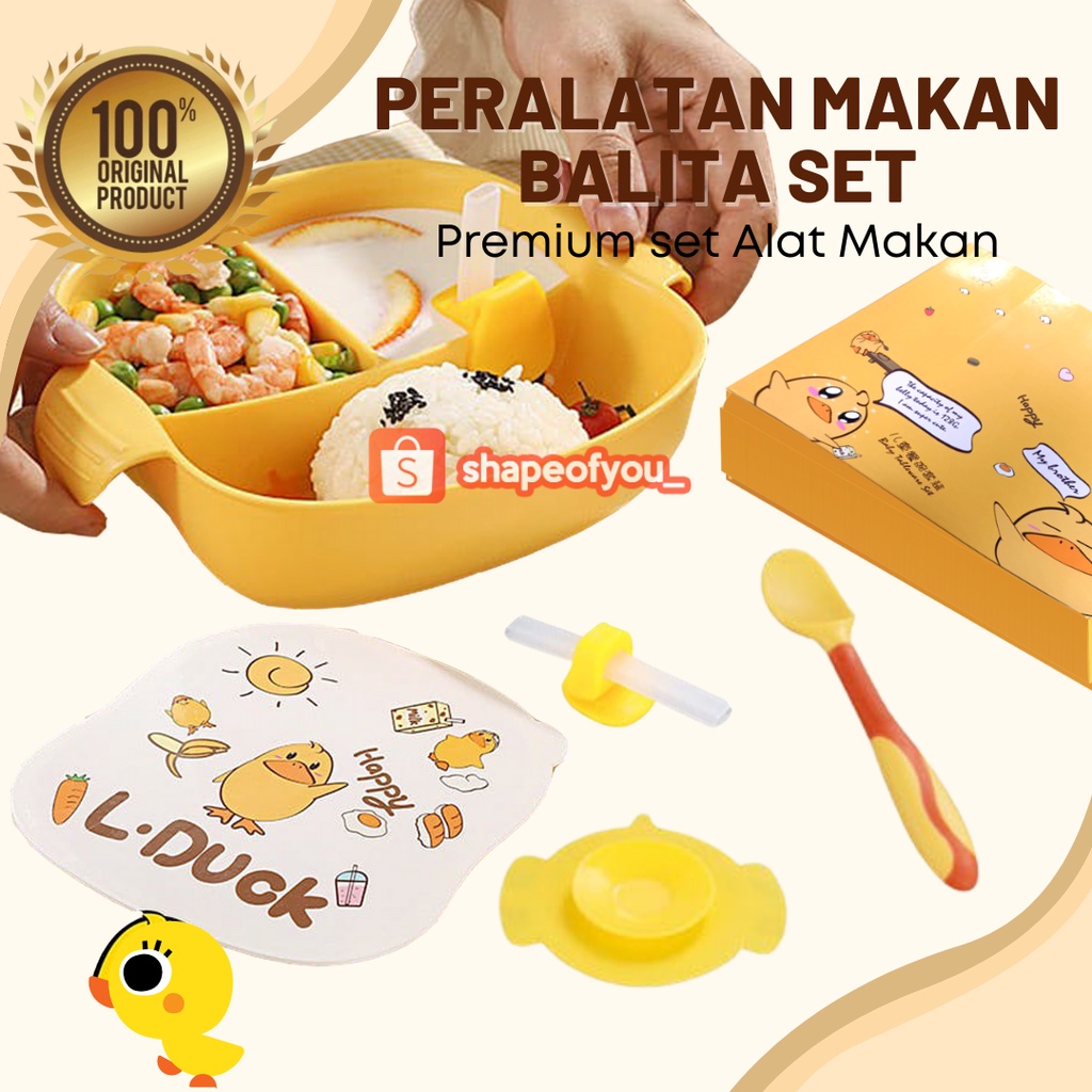 Piring Makan Anak lucu Karakter Anti Slip BPA Free sendok garpu