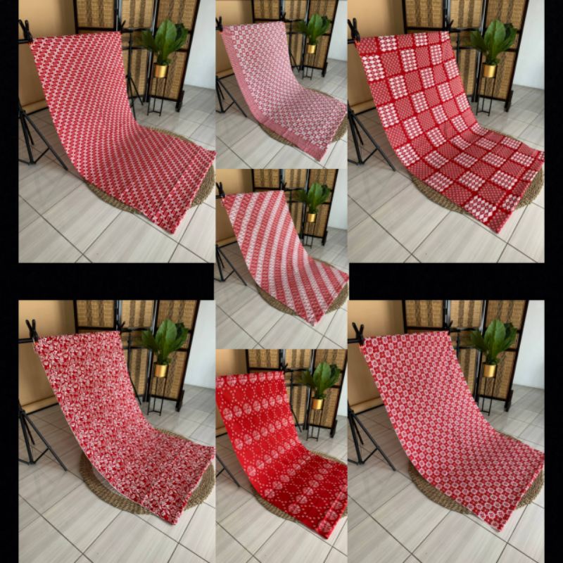 Kain Batik Printing Modern Macam" Motif Merah putih Kain Meteran Bahan Baju Batik Pekalongan Seragam