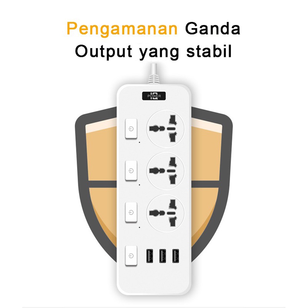 Stop Kontak Smart Power Strip Socket Colokan Listrik Socket USB Hitam/Putih