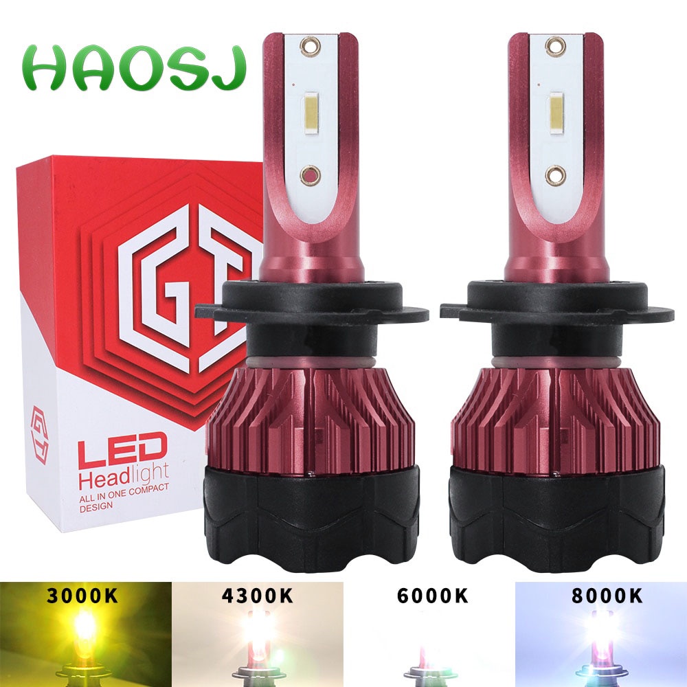 HAOSJ Lampu Mobil LED ZES Headlight 12000LM 55W 6000K H11 12V 2 PCS