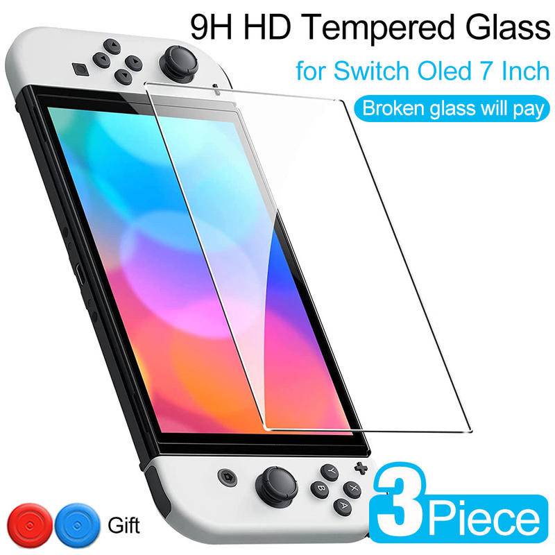 Tempered Glass 9H HD Screen Protector Untuk Nintend Switch OLED Lite Pelindung Layar Tahan Ledakan Untuk Aksesoris Saklar