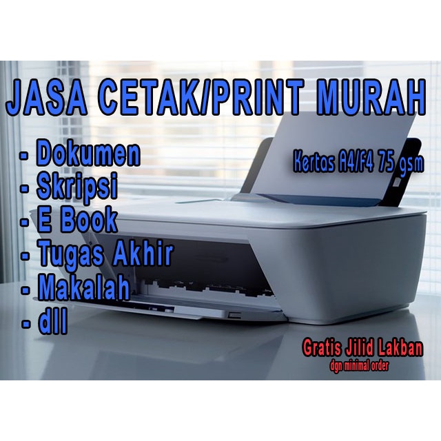 

JASA CETAK/PRINT MURAH HITAM DAN WARNA A4 F4 75gsm