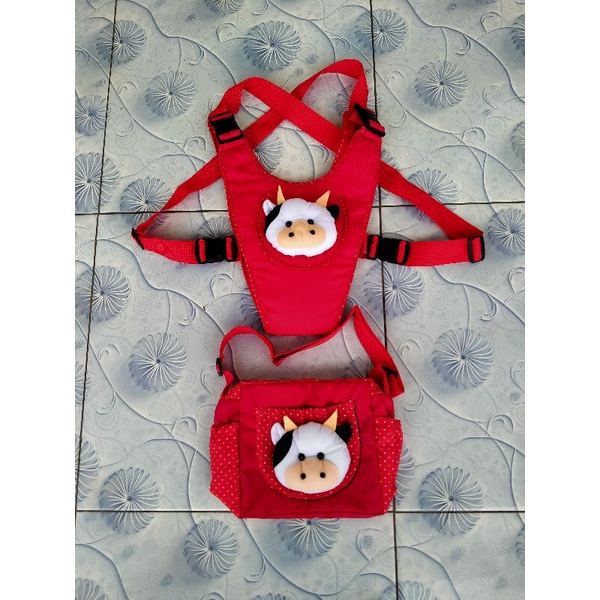 tas2in1dan gendongan depan boneka sapi