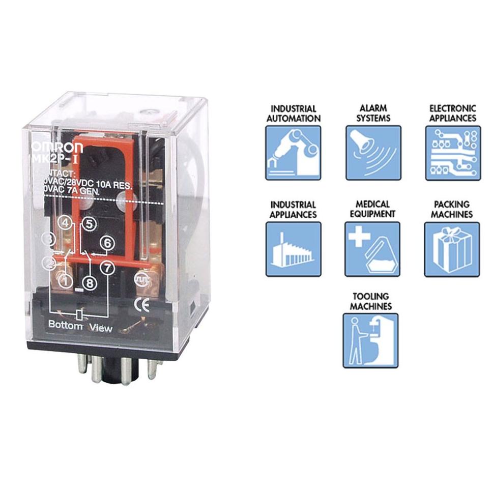 PROMO RELAY MK2P OMRON 12V / RELAY MK2PN OMR 24 VOLT / RELAY OM 220V MK2P-I 8 KAKI / RELAI ➤ 890