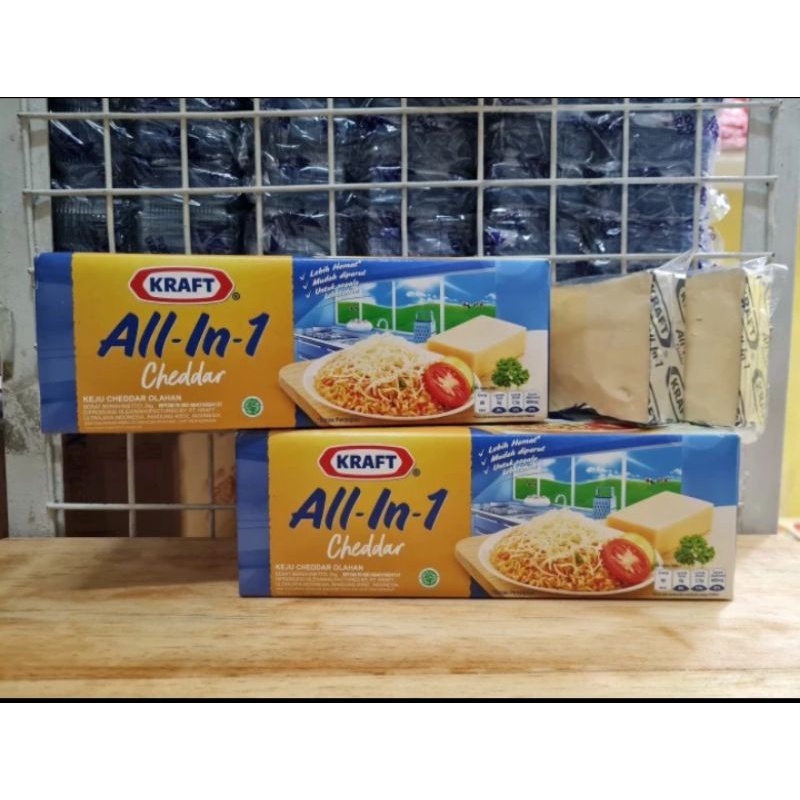 

Keju Cheddar Kraft All in one kemas ulang 500gr/1kg