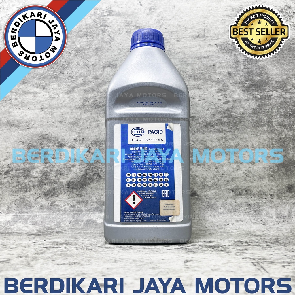 Jual BRAKE FLUID DOT 4 BRAKES MINYAK OLI REM DOT4 MERK HELLA 1 LITER